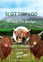 Scottish Coo Enamel Pin Badge