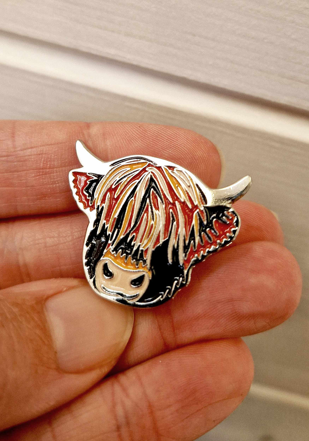 Scottish Coo Enamel Pin Badge