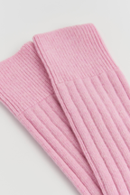 Sugar Pink Merino Bed Socks: Pink
