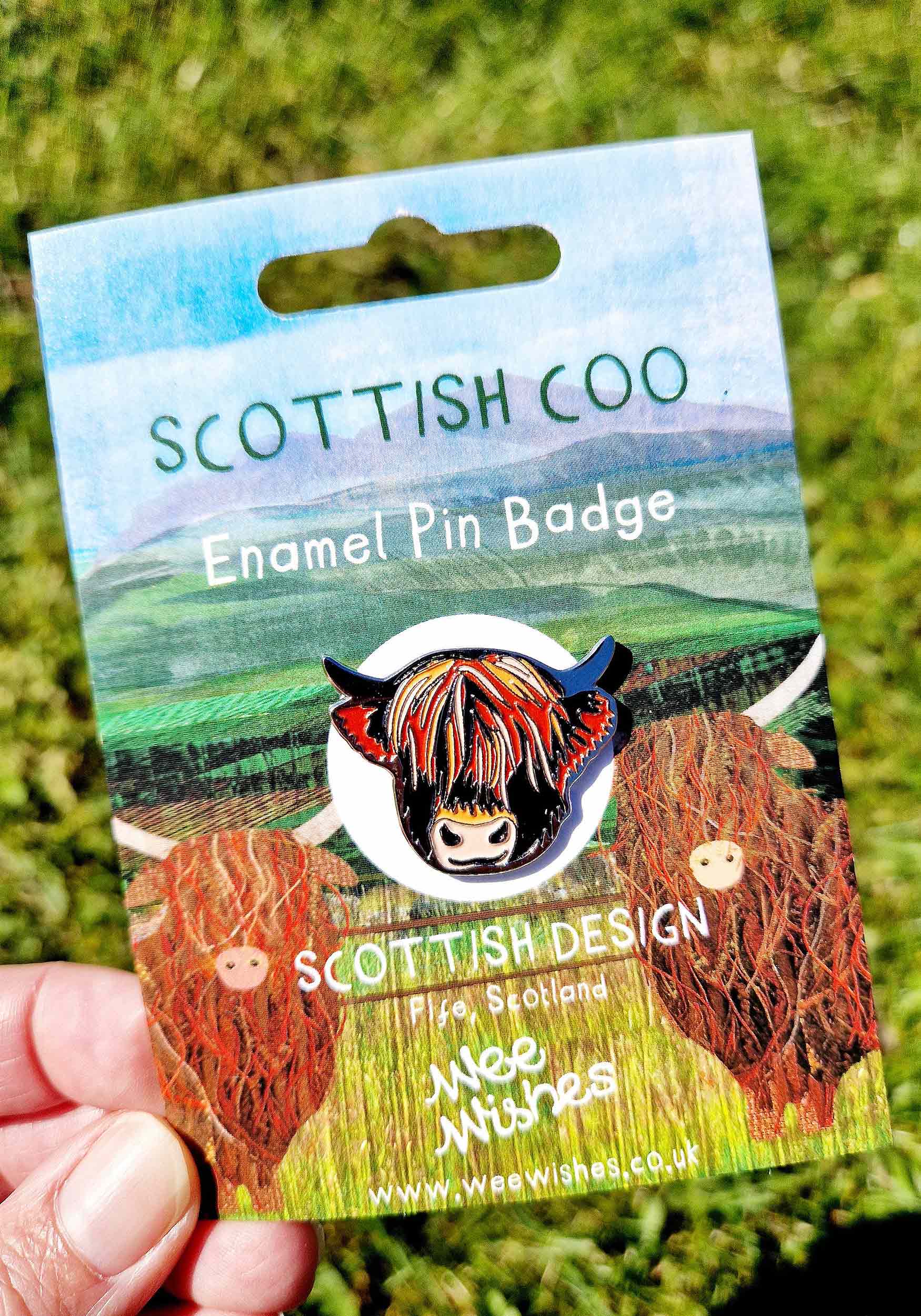 Scottish Coo Enamel Pin Badge