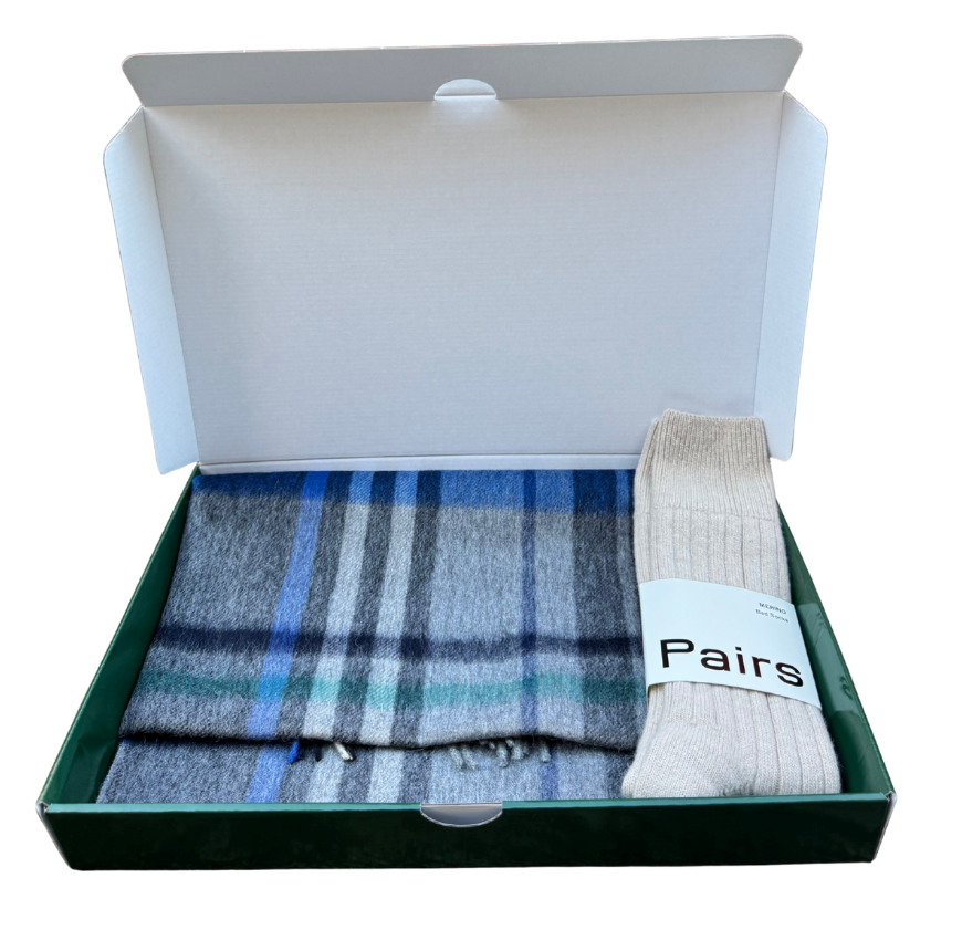 Snuggle Box Scottish Gift Hampers Blue & Cream 