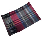 Tartan Lambswool Scarf Scottish - Red, Black, Grey, White, Blue 