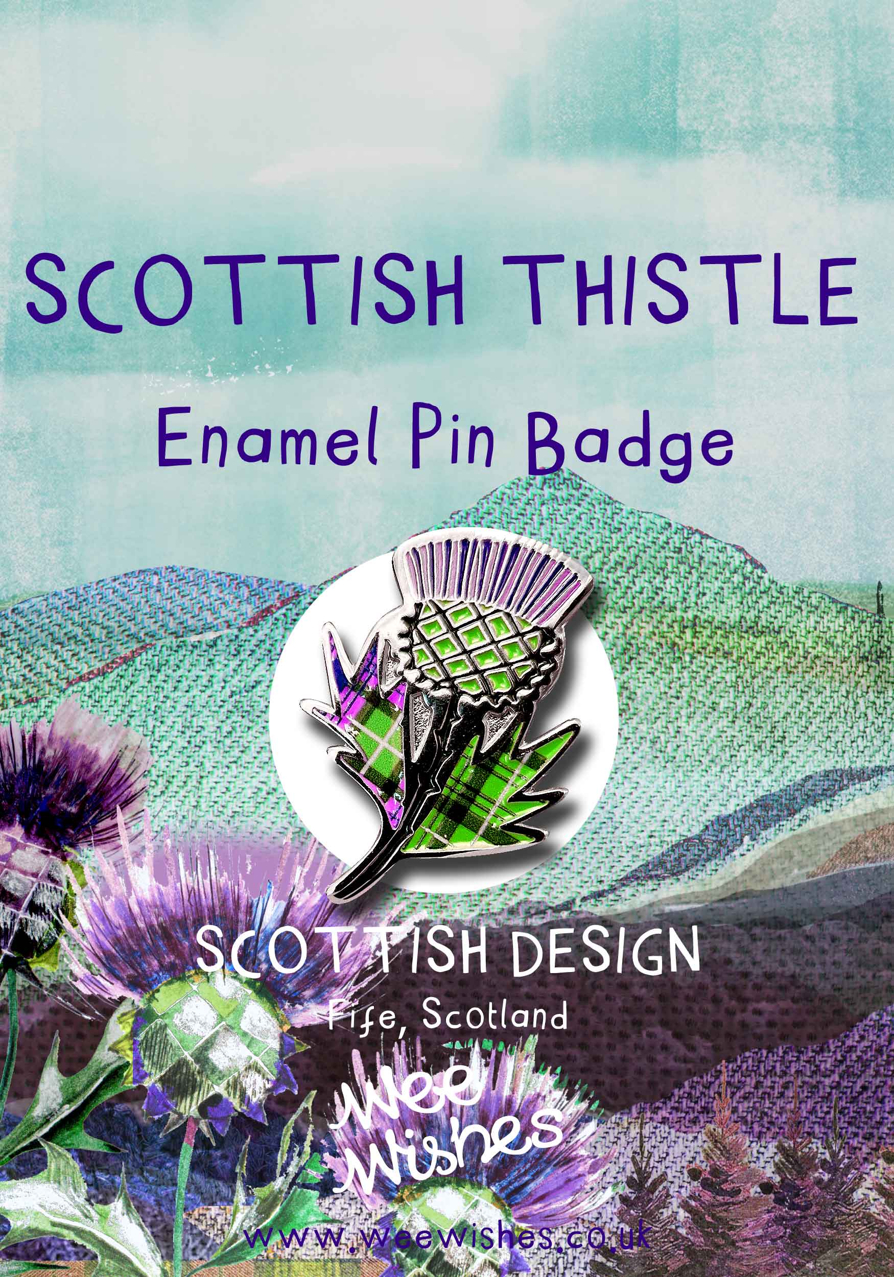 Scottish Thistle Enamel Pin Badge