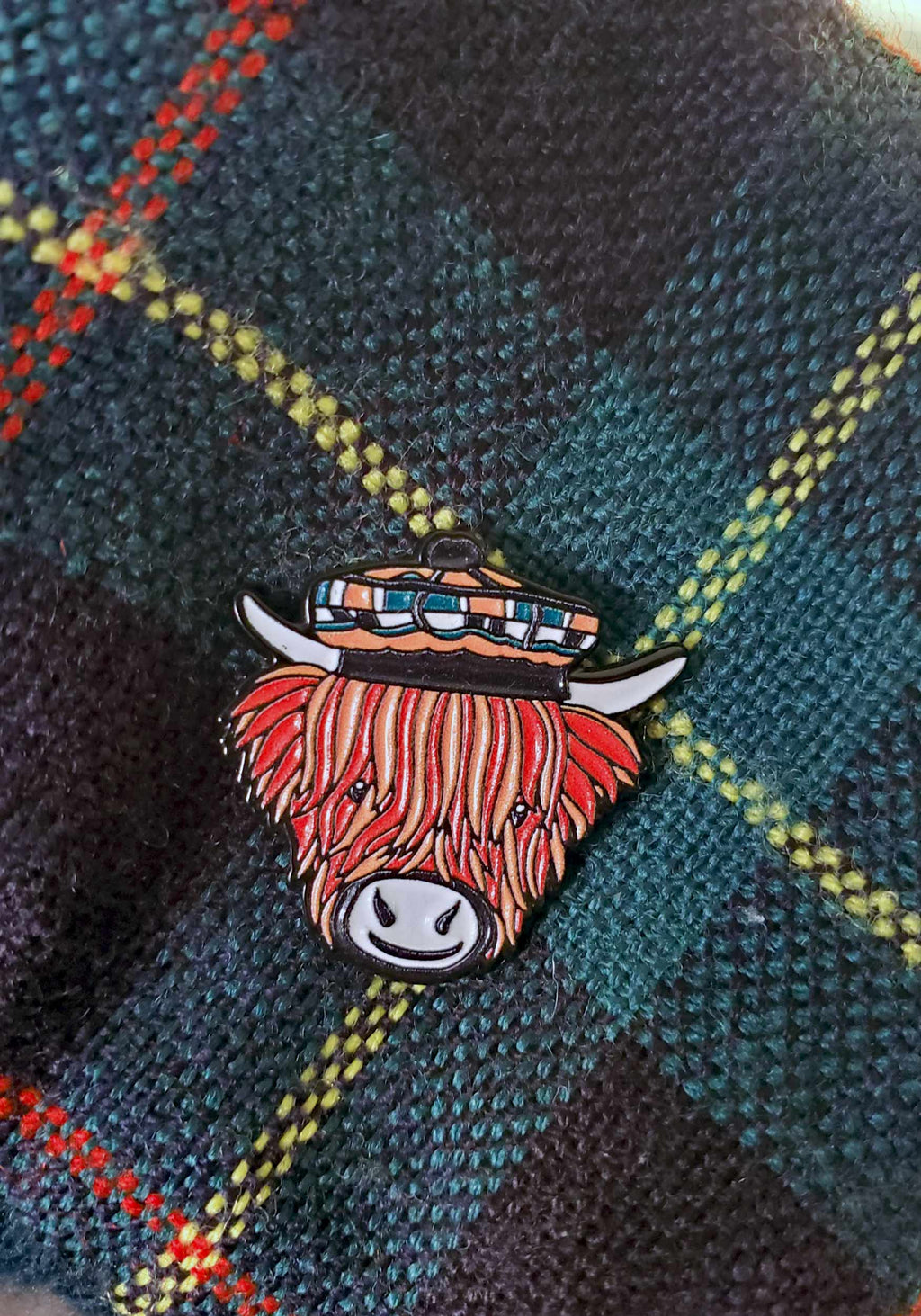 Highland Coo Enamel Pin Badge