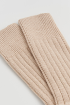 Milky Tea Beige Merino Bed Socks: Milky Tea Beige